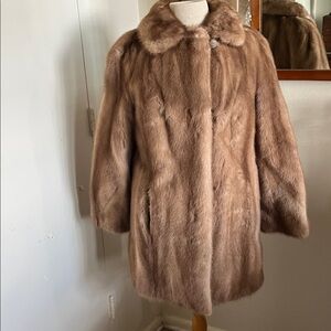 Vintage Genuine Mink Coat Famous Barr St Louis Original Owner Size S/M Length 32